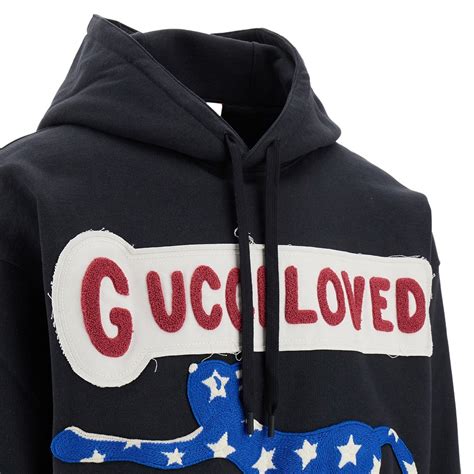 gucci loved hoodie white|gucci distressed hoodie.